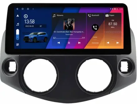 Магнитола для Toyota RAV4 30 2005-2012, Vanguard - Canbox H-Line 0213 монитор 12.3" QLED в стиле BMW на Android 10, ТОП-процессор, CarPlay, 4G SIM-слот
