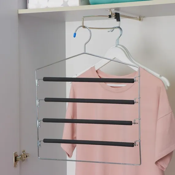 Вешалка для одежды многоуровневая Доляна, антискользящее покрытие, цвет МИКС