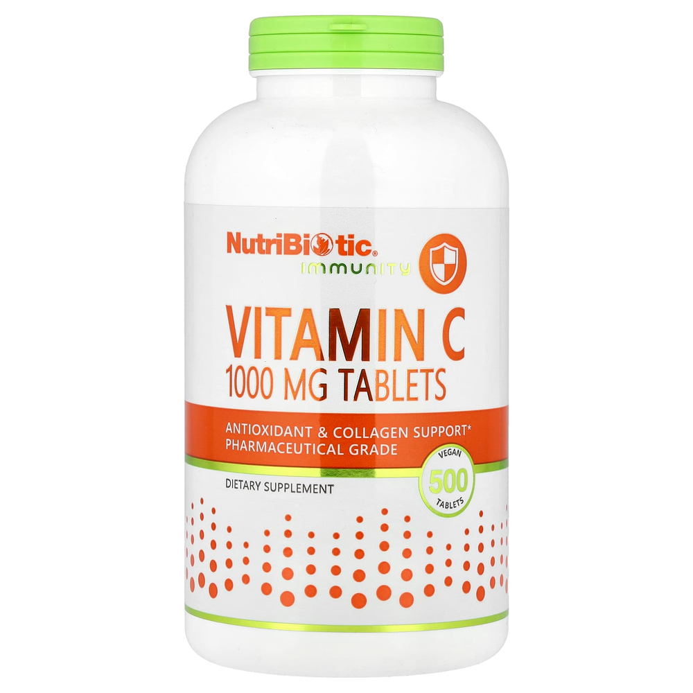 NutriBiotic, Immunity, витамин C, 1000 мг, 500 веганских таблеток