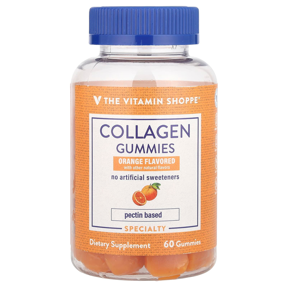 The Vitamin Shoppe, Жевательные мармеладки с коллагеном, апельсин, 60 жевательных мармеладок (250 мг в 1 жевательной мармеладке)