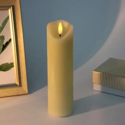 Сувенир с подсветкой «Свеча восковая - Искра» 5,3*20 см - облита воском (работает от батареек 2 АА)