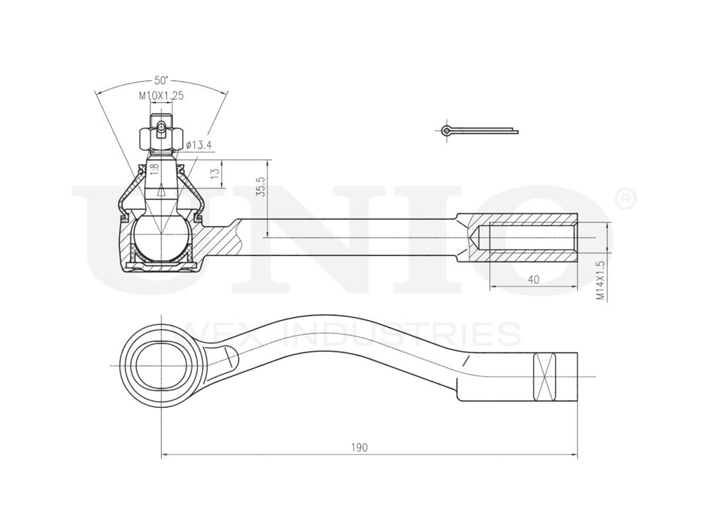 Наконечник рулевой левый UNIO SSP-10059