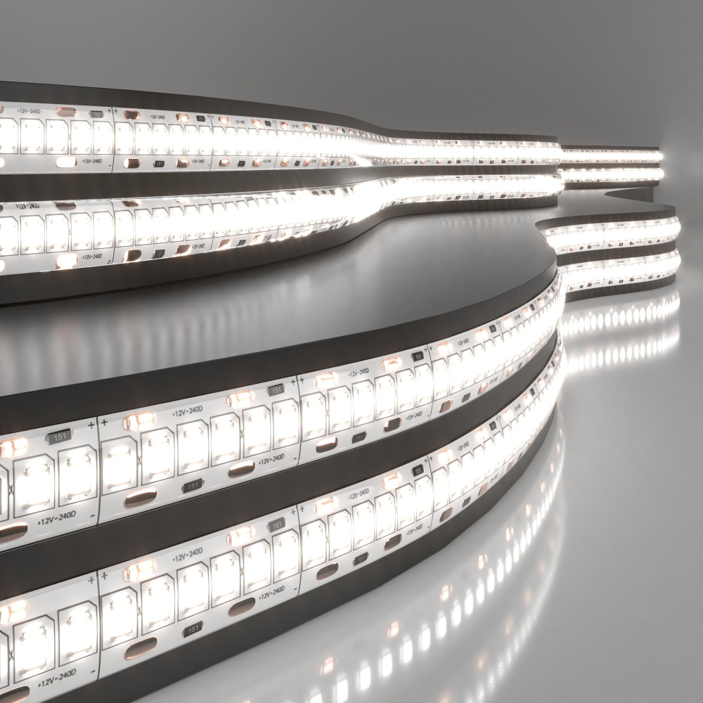 Светодиодная лента 12 В 16 Вт/м 240 Led/м 2835 IP65, дневной белый 4200K, 5 м Лента светодиодная 12V 16W 240Led 2835 IP65 дневной белый, 5м