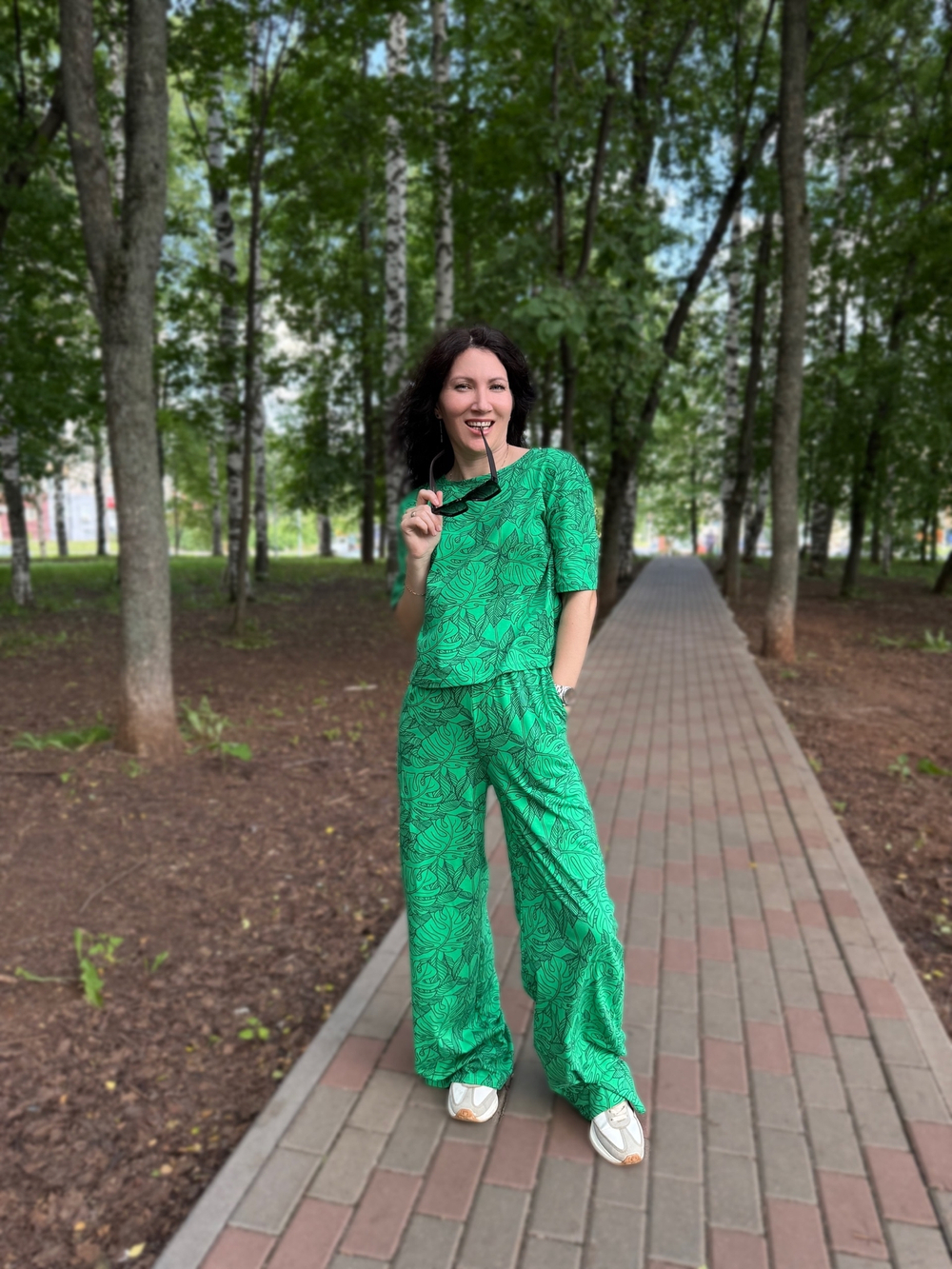 Костюм женский "Тропики зеленый К.П" брюки (ЮС)