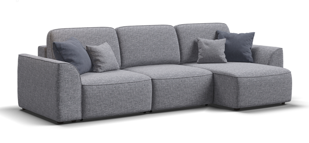 Угловой диван Кинг Рогожка Венто серый