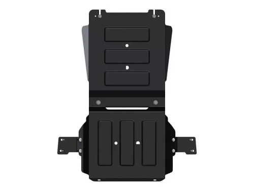 Защита КПП и РК (2,5 мм, сталь) для Mitsubishi L200 Triton 2015-2023 (V = 2.4TD MT/AT), Mitsubishi Pajero Sport III 2016- (V = 2.4TD MT/AT; 3.0 MT/AT Super Select) Sheriff.14.3712