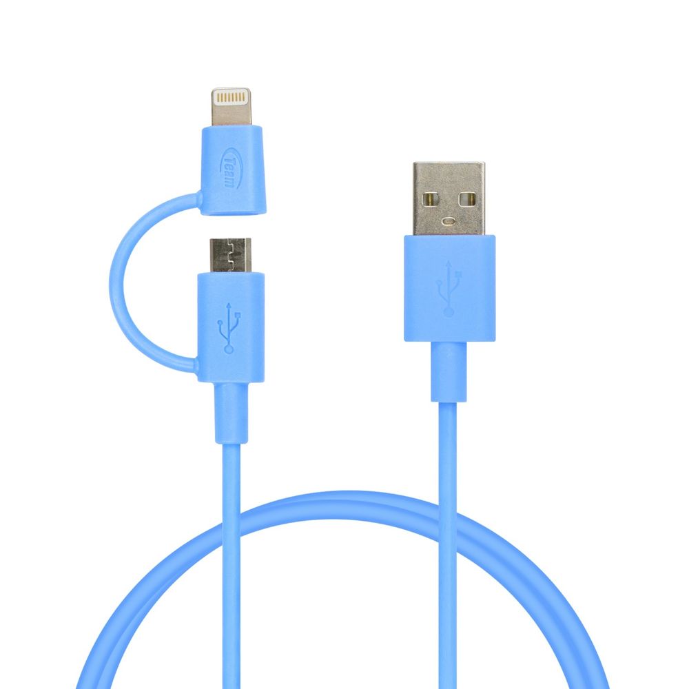 USB cable (2 в 1) Lightning/micro 1.5m (scien) blue
