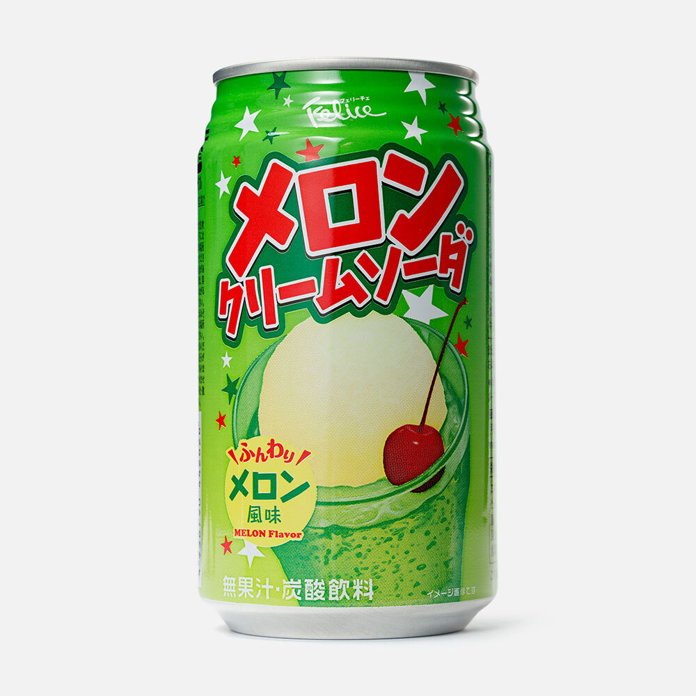 Напиток Tominaga Felice Melon Cream Soda газированный, со вкусом крем-соды и дыни, 350 мл
