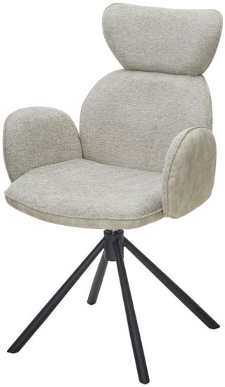 Стул VARDY 360 град.поворот. Brego-31 Бежевый, ткань/ 7525-01 Бежевый, велюр/Черный