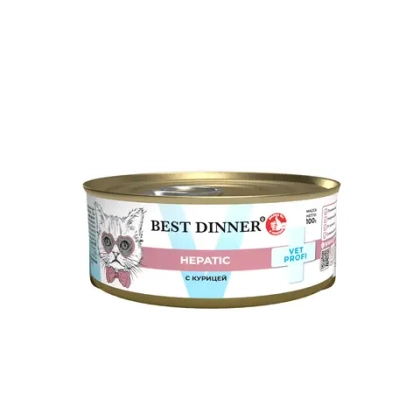 BEST DINNER (Бест Динер) Exclusive Vet Profi Hepatic Консервы для кошек при заболеваниях печени, курица, 100 г