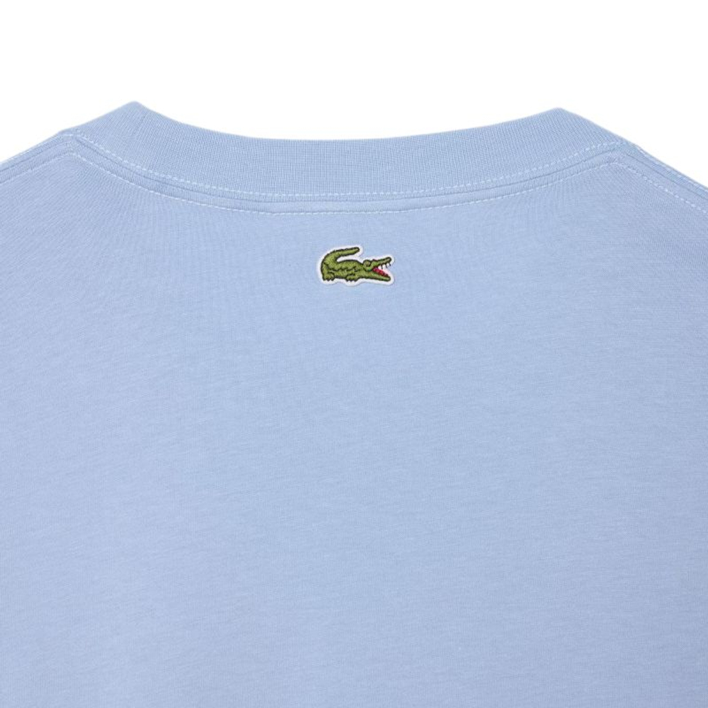 Мужская теннисная футболка Lacoste Printed Cotton - light blue