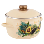 Кастрюля сталь, эмал, 3 л, крышка сталь, Appetite, Avocado, 1MC181P