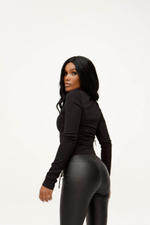 Лонгслив из трикотажа, черный