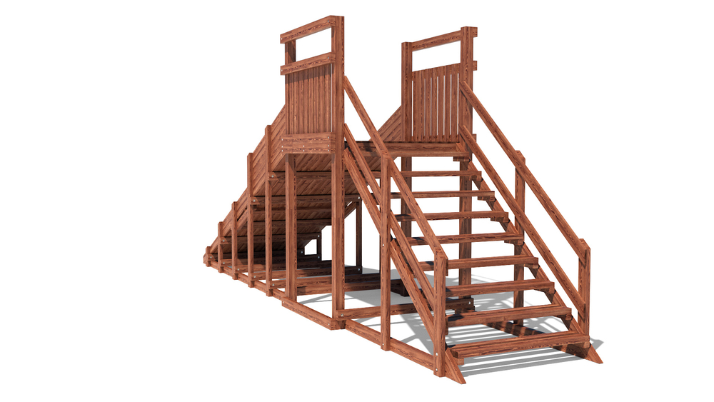 Зимняя деревянная горка W-4 (длина ската 4м)