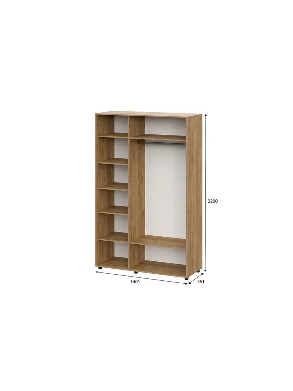 Шкаф для одежды распашной Дуб Золотой 140х56х220