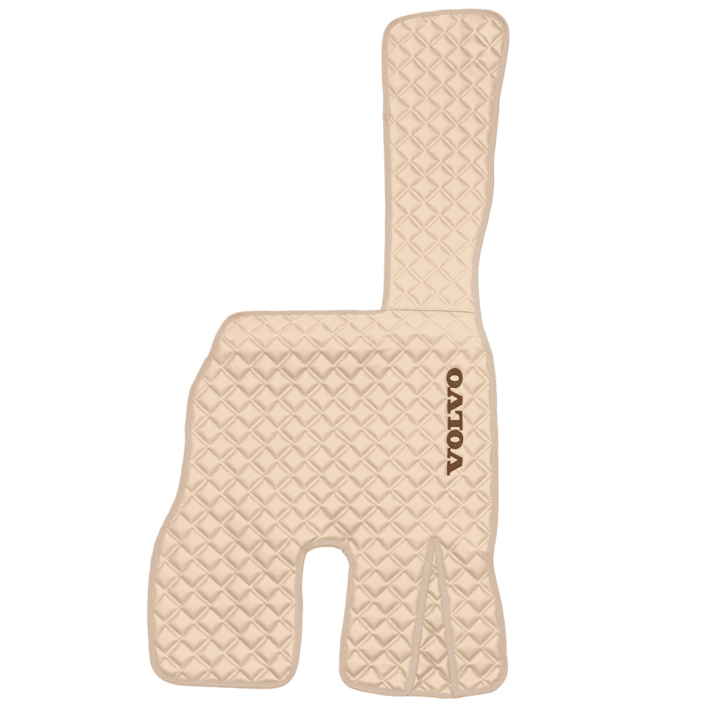 Ковры VOLVO FM до 2008 года (экокожа, бежевый, бежевый кант, коричневая вышивка)