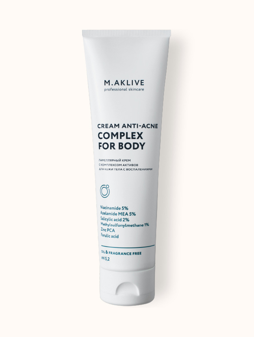 M.Aklive Ламеллярный крем с комплексом активов для кожи тела с воспалениями, 100мл