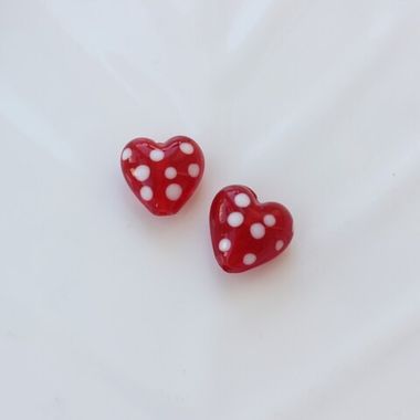 УЦЕНКА!!! Подвеска Сердце, стекло, красный 14 мм, У044