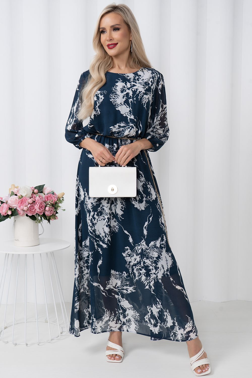 Платье Софитель (синий)-46р-р Р11-1209/5 Nikol