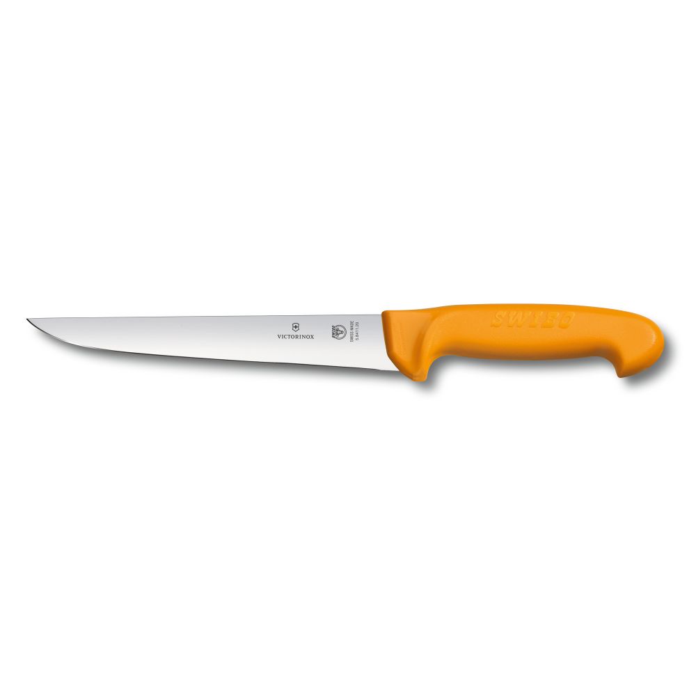 Фото нож жиловочный VICTORINOX Swibo с прямым лезвием из нержавеющей стали 22 см и рукоятью из пластика жёлтого цвета с гарантией