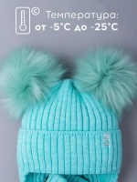 Шапка зимняя детская с помпонами и манишка