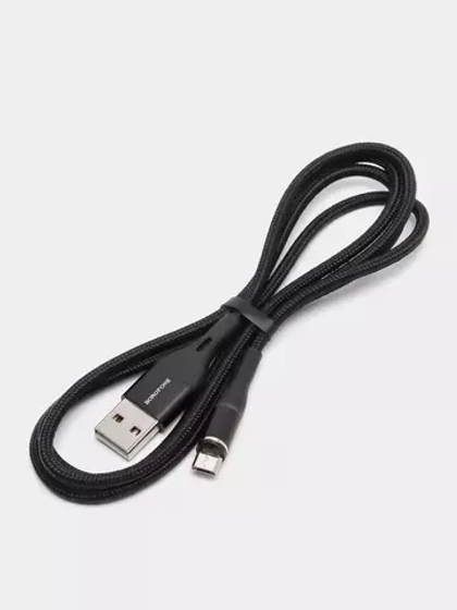 Кабель 1m USB/Micro 2.4A BU16 магнитный Borofone black
