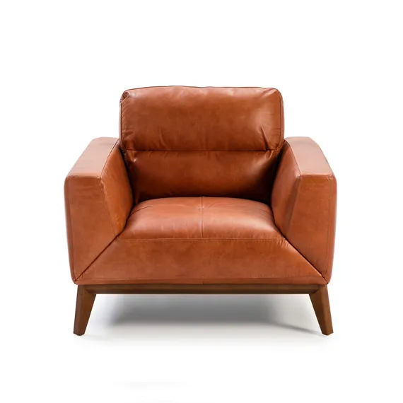 Кресло Angel Cerda KF1016-1P, коричневая кожа