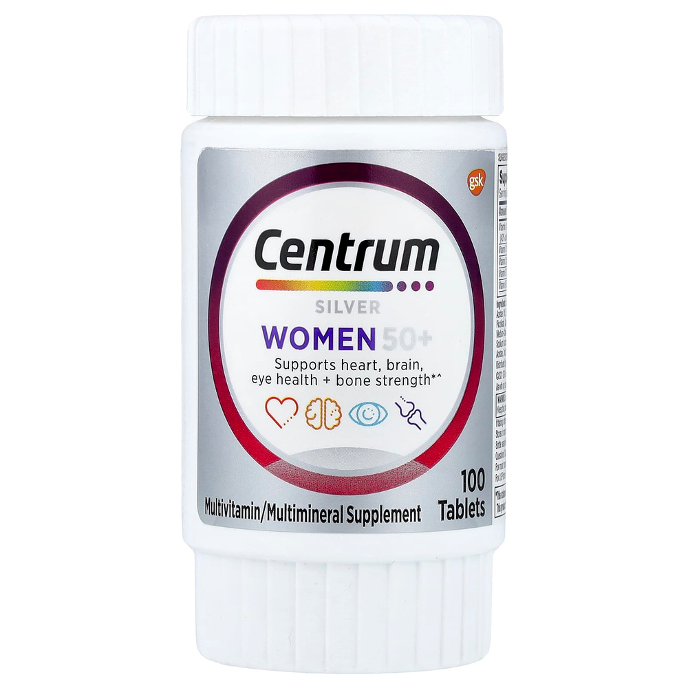 Centrum, Silver Women 50+, мультивитамины для женщин старше 50 лет, 100 таблеток