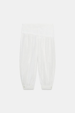 ZARA БРЮКИ-БАГГИ С ВЫШИВКОЙ — ZW COLLECTION, ЭКРЮ