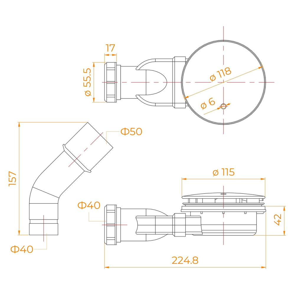 Сифон для поддонов RGW S-17G