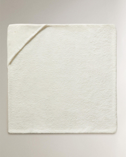 Zara Home Детское полотенце с капюшоном из хлопка, экрю, 80x80 см · 5673/423