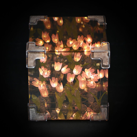 Ночник 3d с тюльпанами, 10х10см, пластик, 3хAG13, 3 вида