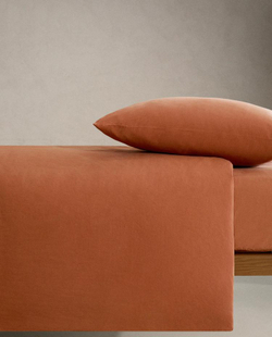 ZARA HOME ДЕТСКИЙ ПОДОДЕЯЛЬНИК ИЗ ХЛОПКА, КОРИЧНЕВЫЙ