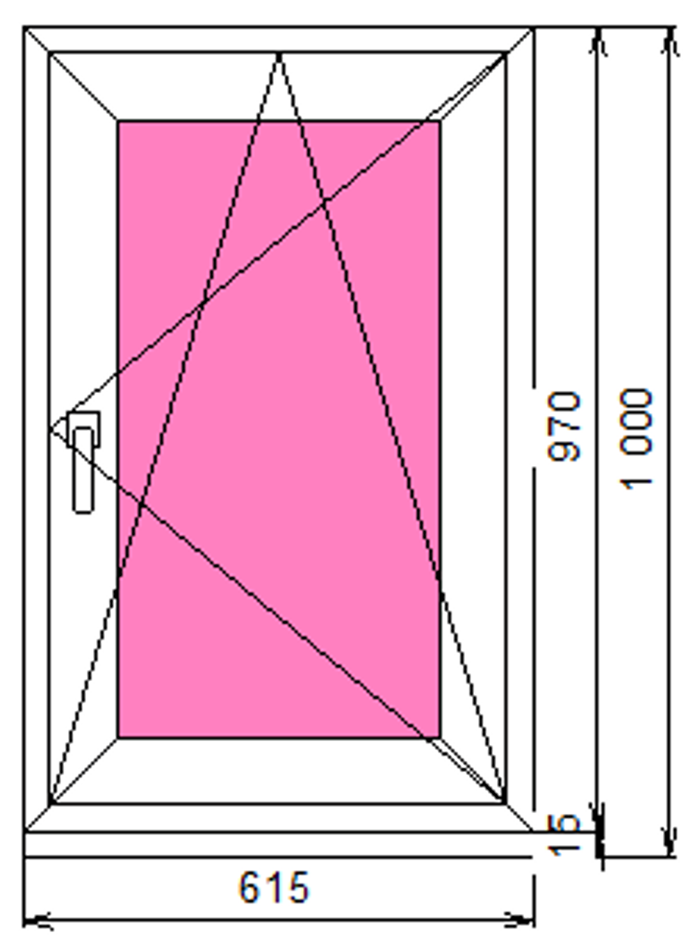 Пластиковое окно 970 х 615 ТермА Эко