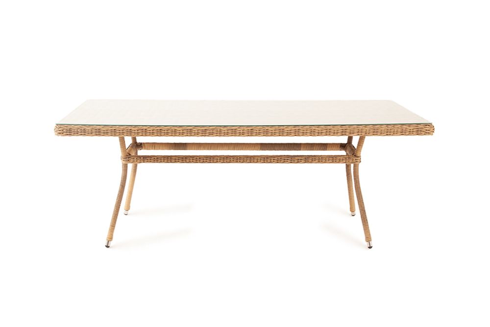 "Латте" плетеный стол из искусственного ротанга 160х90см, цвет соломенный