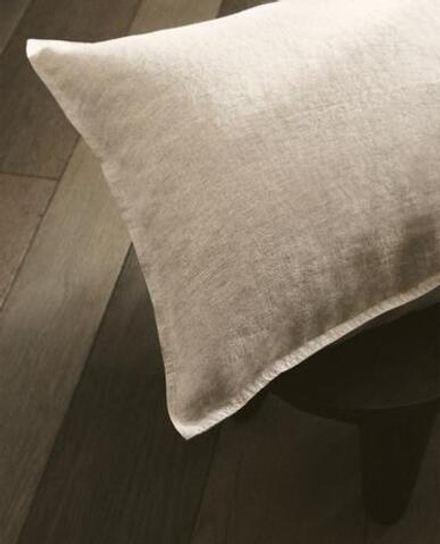 ZARA HOME ОДНОТОННАЯ ЛЬНЯНАЯ НАВОЛОЧКА, СВЕТЛО-БЕЖЕВЫЙ