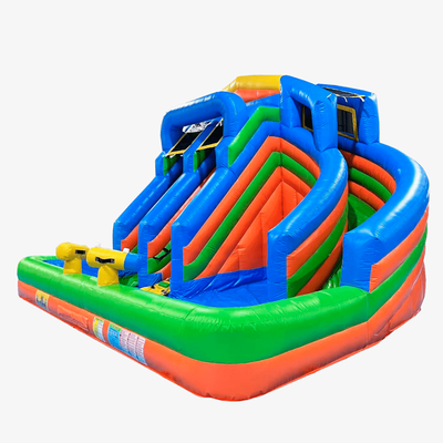 Надувной водный батут с бассейном «Колумбия» c одной лестницей, 6×6×5 м