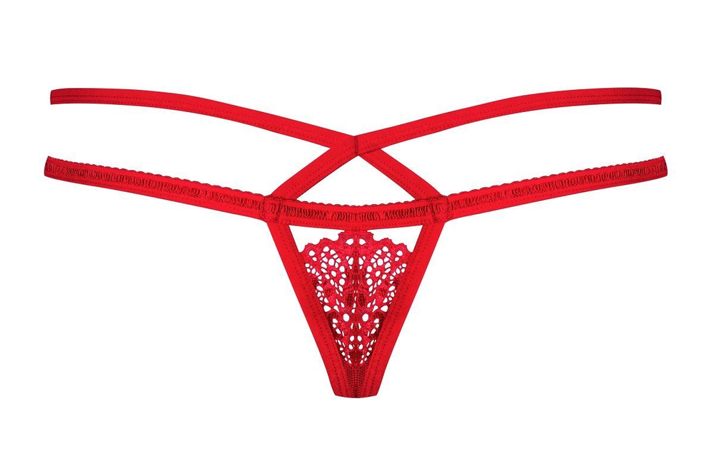 Яркие трусики-стринги с  окошком  и двойными бретелями