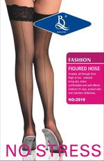 Черные чулки в сеточку под пояс со швом сзади OS (42-46) (Цвет: черный)