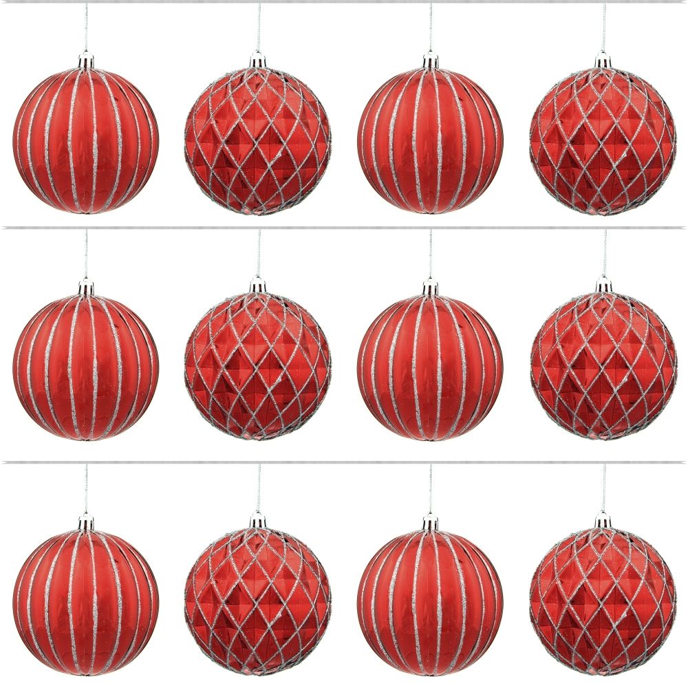 GAEM Набор из 12шт Украшение новогоднее Шар "Золотой наряд", D 10 см, L44 W34 H11 см