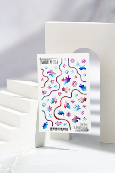 Nogtemoda Слайдер дизайн combi CF109 Зима, голография