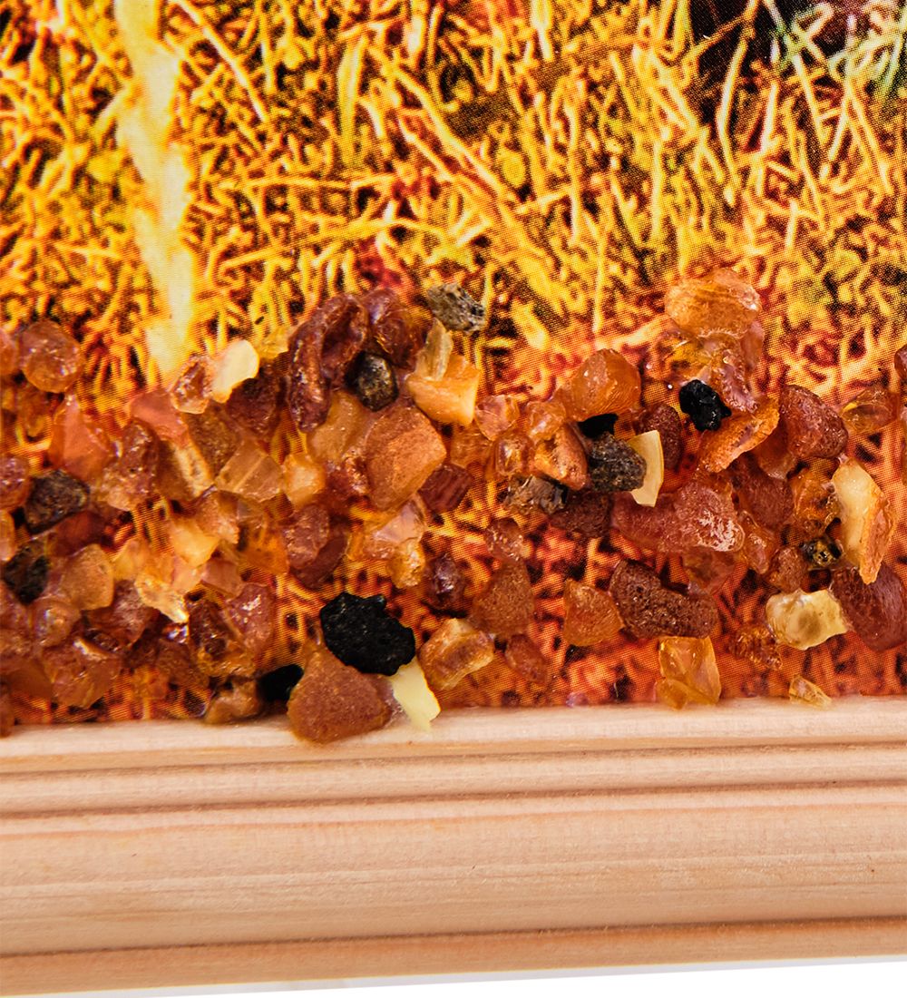 AMB-51/56 Картина «Французские бульдоги» (с янтарной крошкой) дер.рамка 21х30