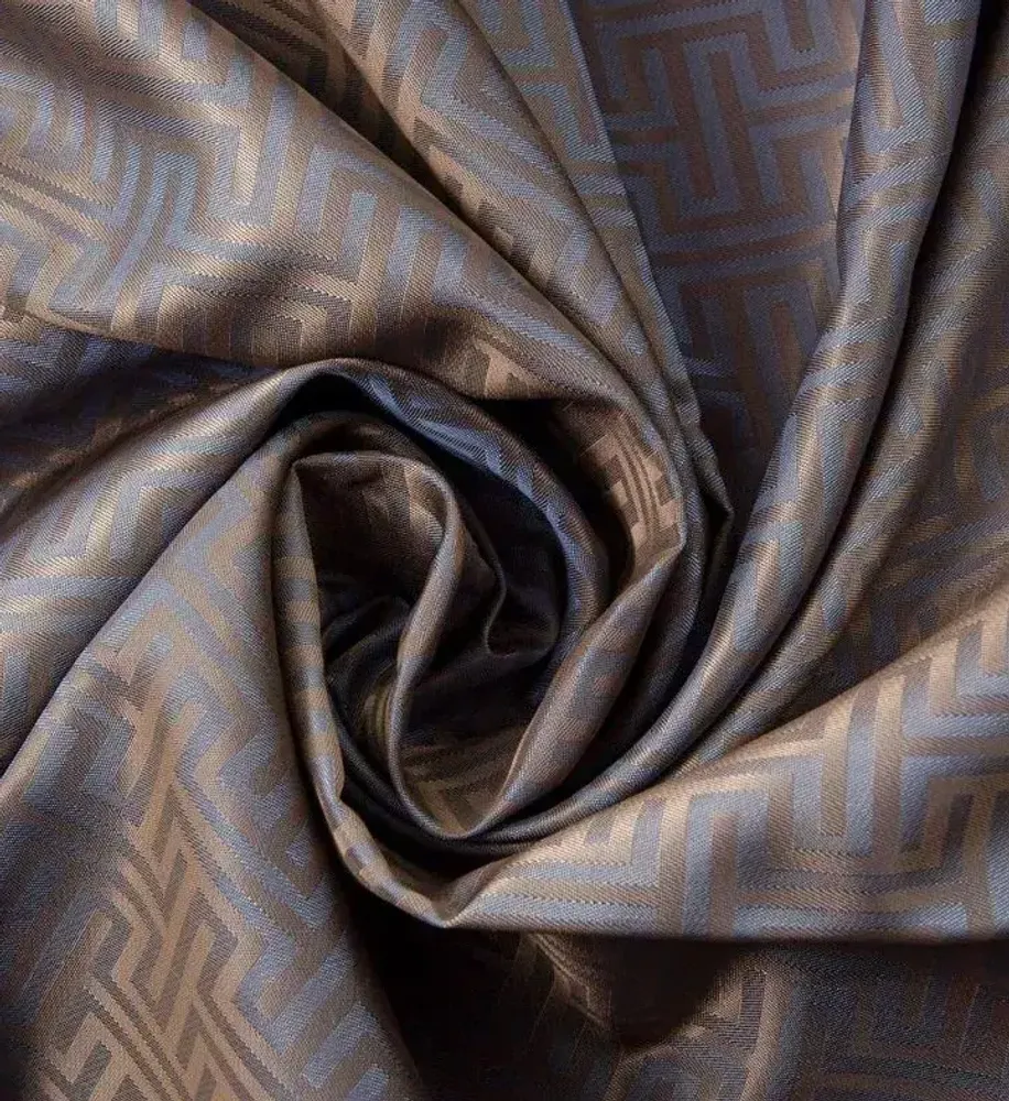 Ткань подкладочная Жаккард, шир. 145 см, 90(+/-5) гр/м2, вискоза 48%, п/э 52%, какао