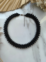 Колье из бисера "Змейка" ручной работы Черный