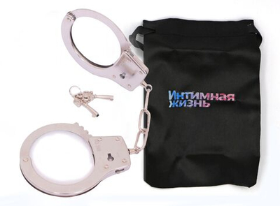 Классические металлические наручники с ключиками (Цвет: серебристый)