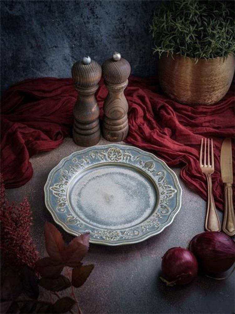 Тарелка мелкая d 21 см h 2,4 см, фарфор, Vintage