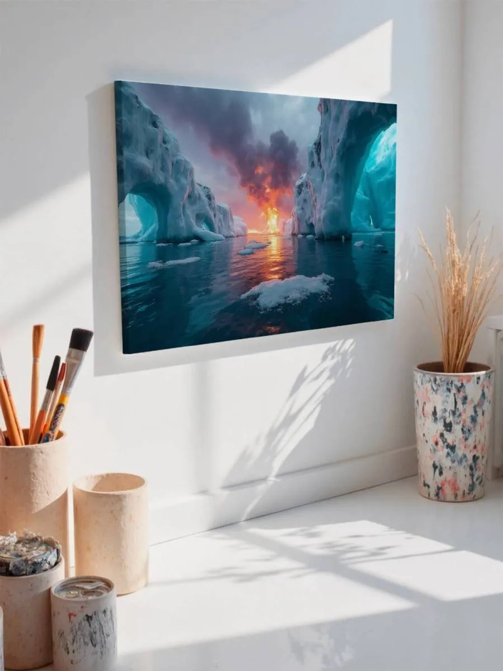 Картина на стену 40 X 50 Пожар лед
