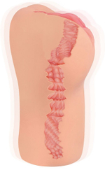 Телесный вибромастурбатор-вагина с рельефом Bellana