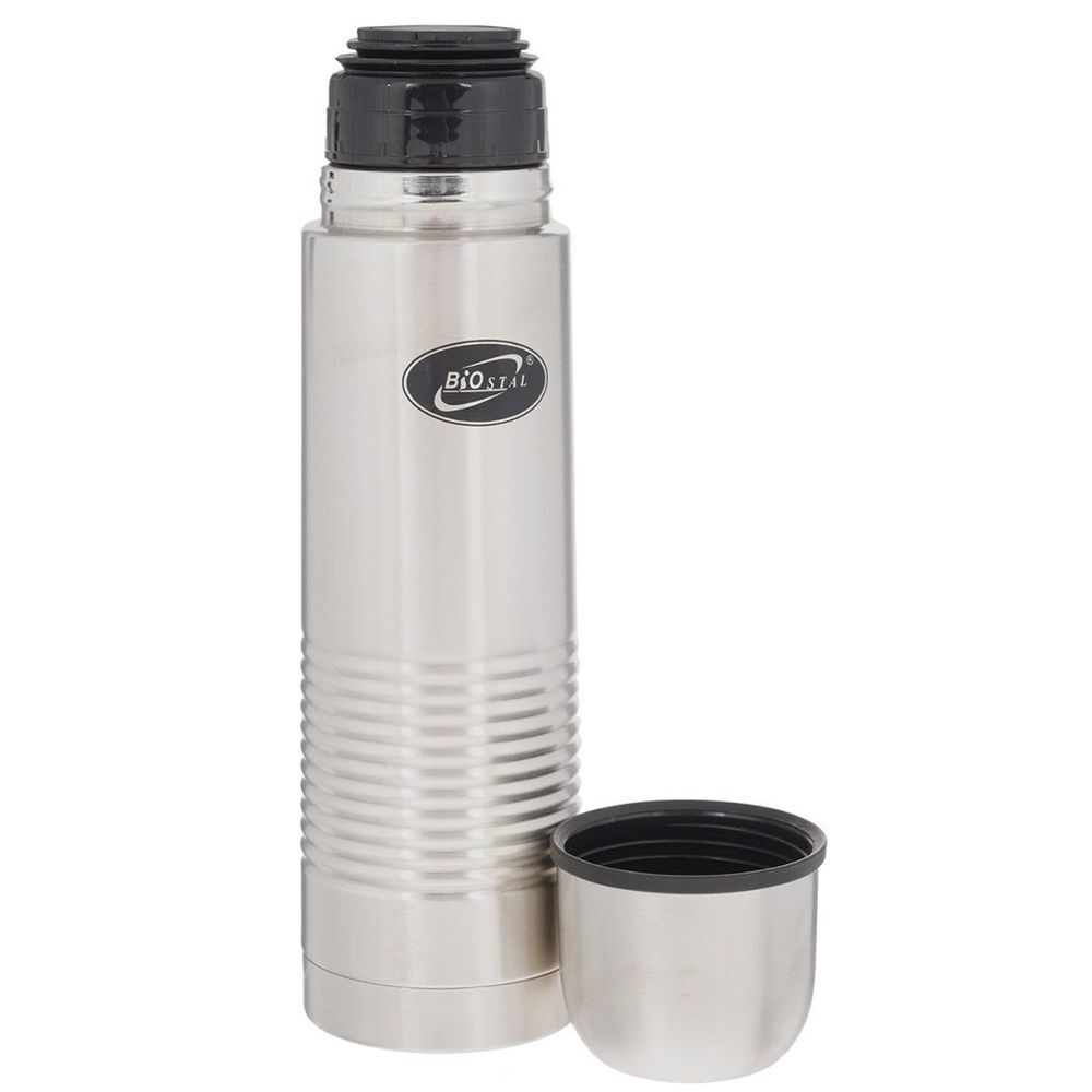 Термос нержавеющая сталь, 1 л, узкая горловина, Biostal, колба нержавеющая сталь, в чехле, NB-1000-В