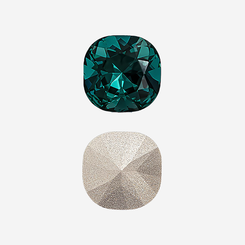 Кристалл Кушон (Сushion), оттенок "Голубой Циркон"/"Blue Zircon", 10мм